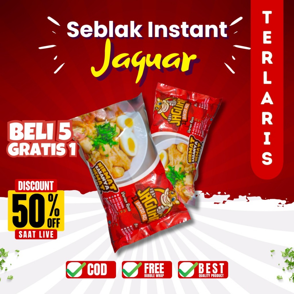 

SEBLAK INSTAN JAGUAR TERLEZAT SEBLAK INSTAN JAGUAR SEBLAK INSTAN TERNIKMAT BELI 5 GRATIS 1