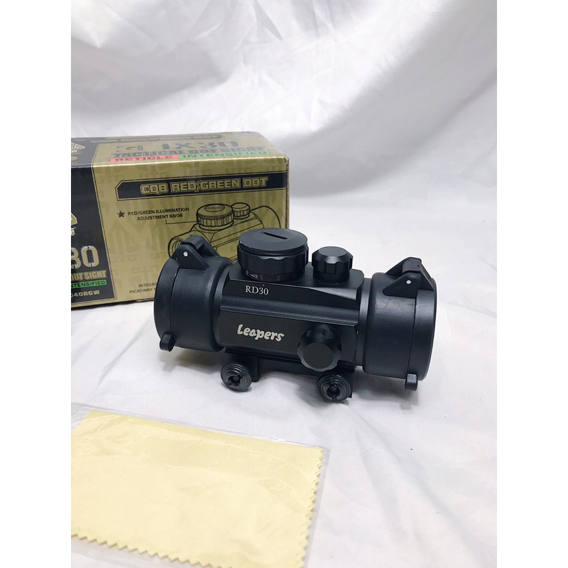 (Tembakan/Hobby) Leapers 1x30 RD30 Tactical Dot Sight UTG - Black | Scope | Jarak Pendek | Extra | U
