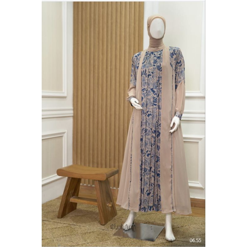 Dres Gamis dari Luhana by Naura Terbaru / Luhana original/ Gamis Lebaran/ Naura original / Gamis Leb