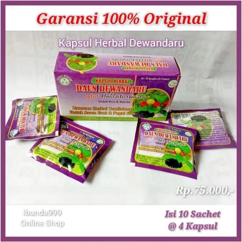 KAPSUL DEWANDARU ASLI-KAPSUL DEWANDARU ORIGINAL-OBAT ASAM URAT DAN PEGAL LINU-DEWANDARU GOLD