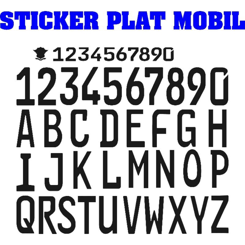 Sticker Custom Sticker Angka Plat Nomor Mobil Font Baru Keren