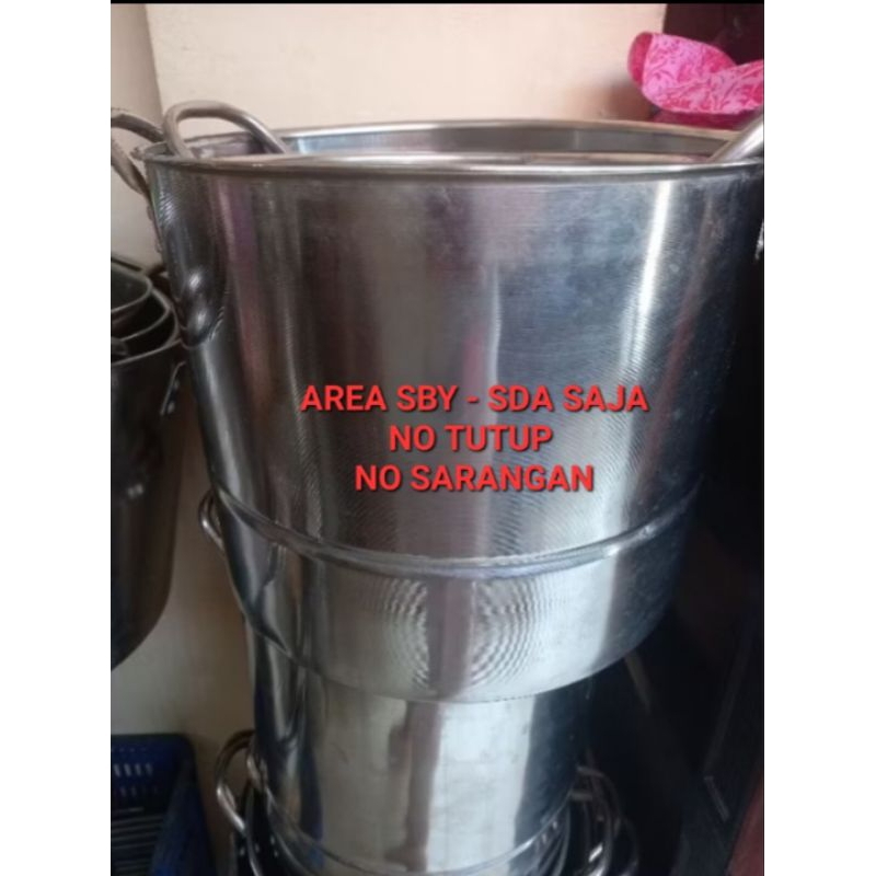 PANCI STOCK POT STENLIES TEBAL (ADA CACAT NO TUTUP BACA DESKRIPSI PENTING)NAMPAN MELAMIN TEMPAT MAKA