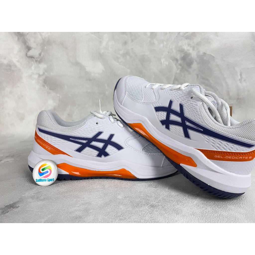 Cuci Gudang Sepatu Tenis Asics Gel Dedicate 8 Men White / Indigo Fog