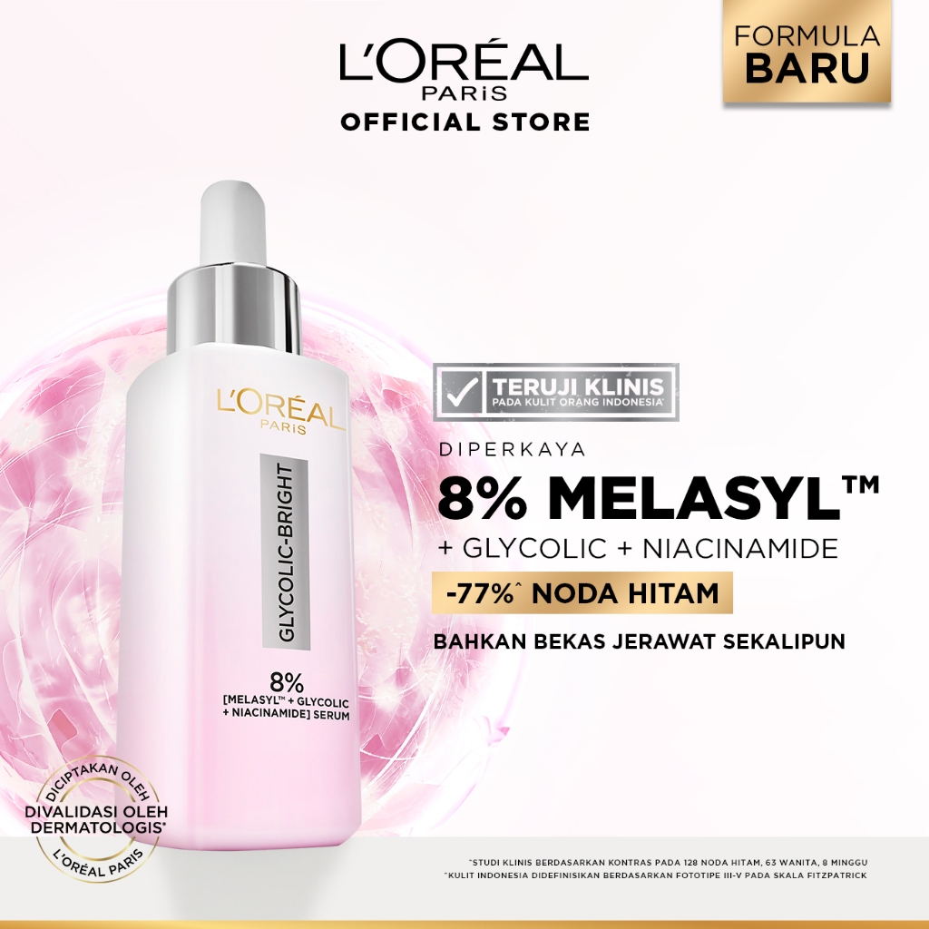 L'Oreal Paris Glycolic Bright 8% [MELASYL + GLYCOLIC + NIACINAMIDE] ANTI-DARK SPOT BRIGHTENING SERUM
