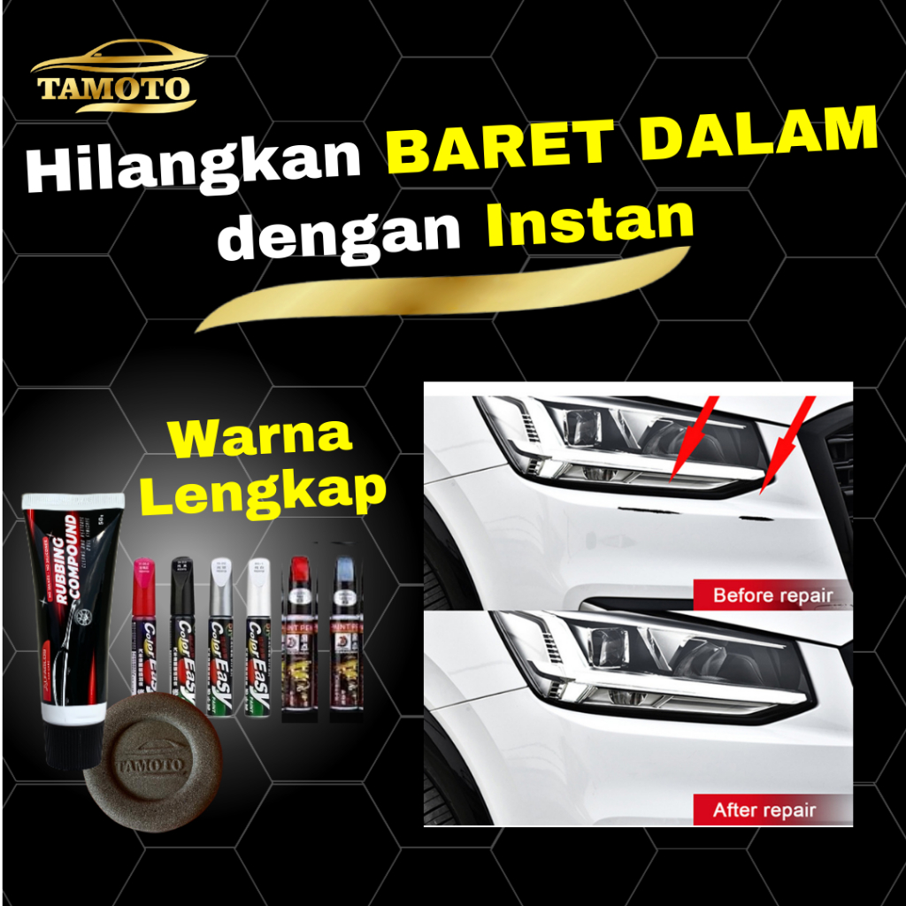 ZN Paket Kompon Spidol baret mobil Rubbing compound Penghilang baret body mobil motor dempul lecet
