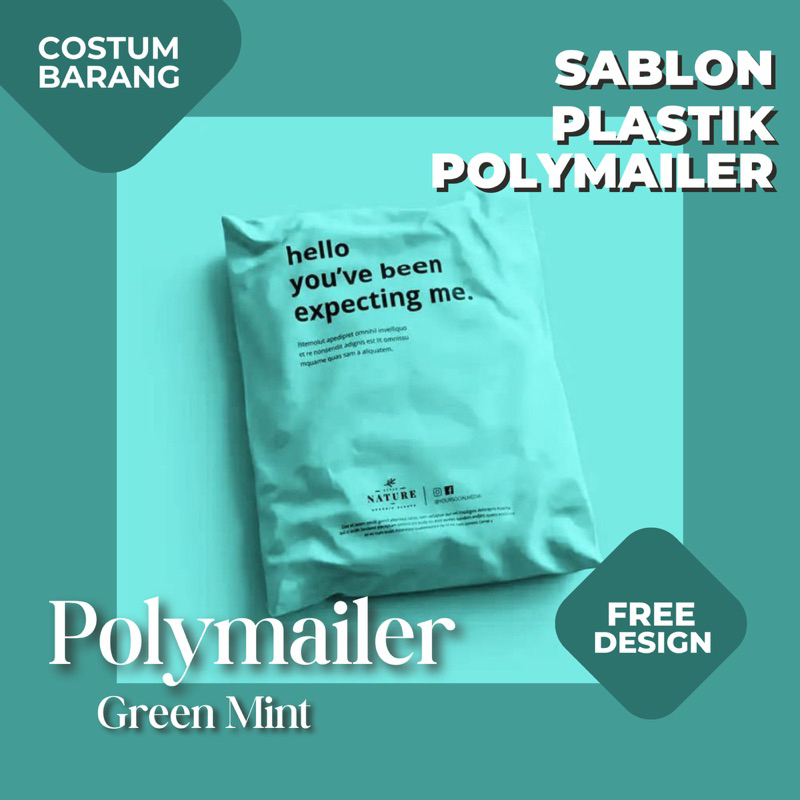 

COSTUM PLASTIK SABLON POLYMAILER GLOSSY PREMIUM GREEN MINT EDITION Min 100 Pcs
