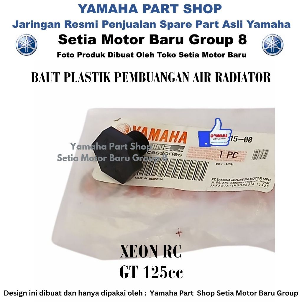 Baut Bolt Plastik Pembuangan Air Radiator Xeon Rc Gt 125 Asli Yamaha Surabaya