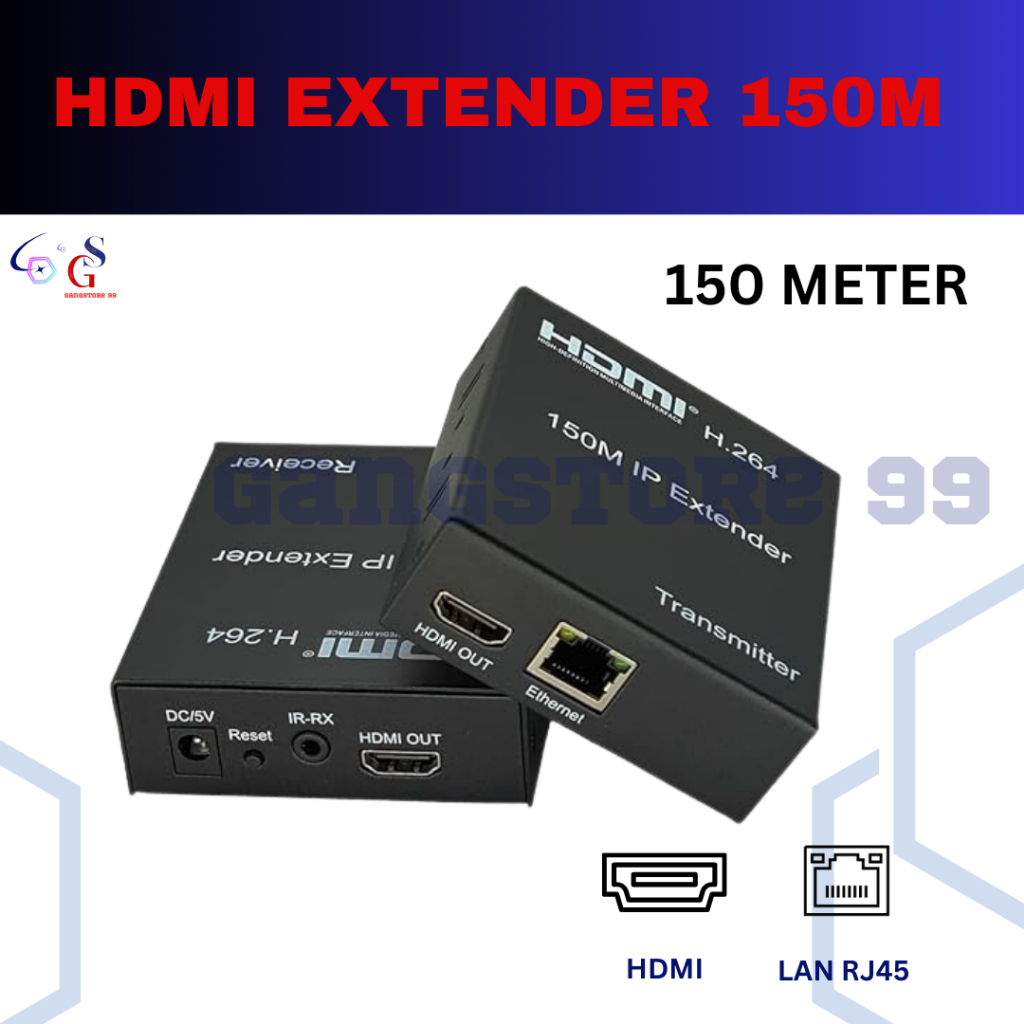 Hdmi Extender 150 Meter, Hdmi Extender Lan 150M / Sambungan HDMI Extender