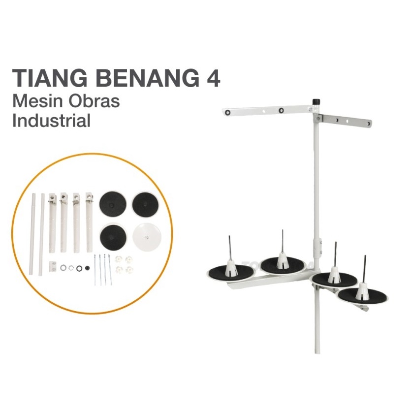 Tiang Benang 4 Cones Mesin Obras Industrial High Speed