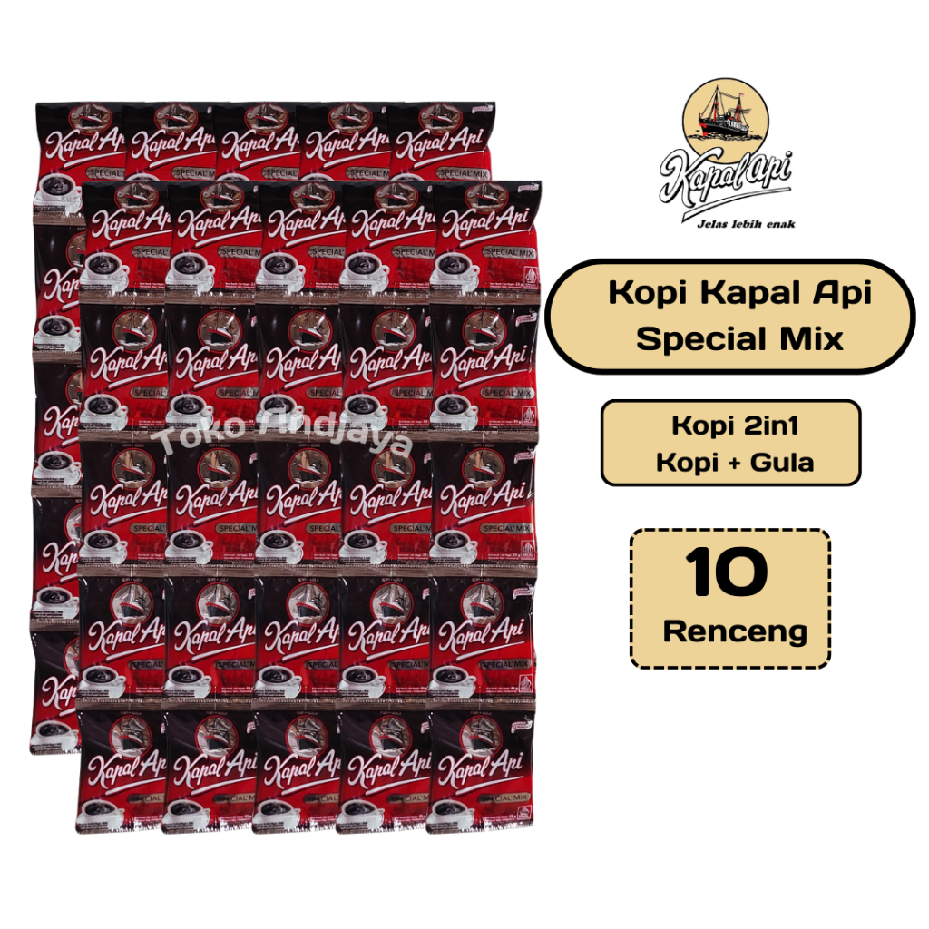 

Kopi Kapal Api Special Mix Sachet 23gr/pcs Renceng