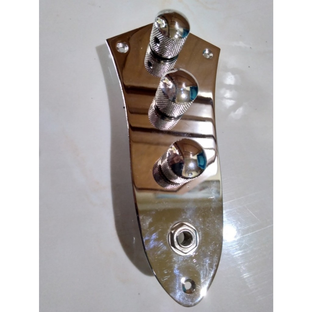 Plat Fender Jazz Bass Silver Chrome 3 potensio termurah promo Control Plate