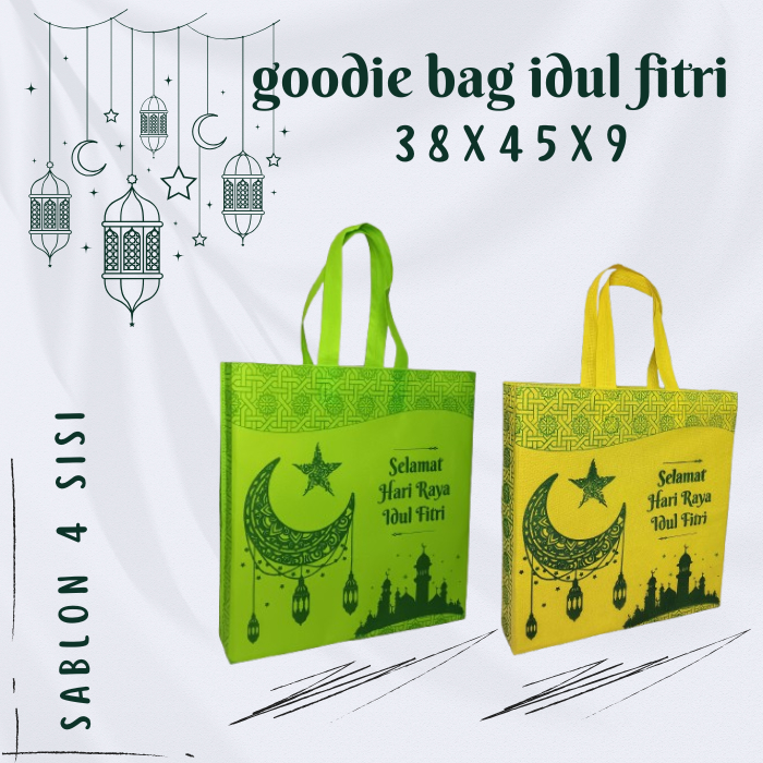 

Tas lebaran Goodiebag idul fitri uk 38x45 tas hampres NEW ( 12pcs )