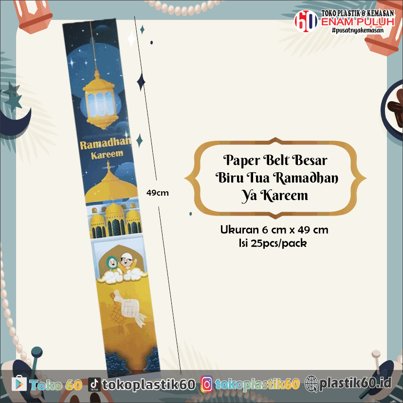 

Paperbelt Ramadhan Praktis Hampers Cantik Paperbelt Ramadhan 6x49 Paper Belt Lebaran isi 25pcs