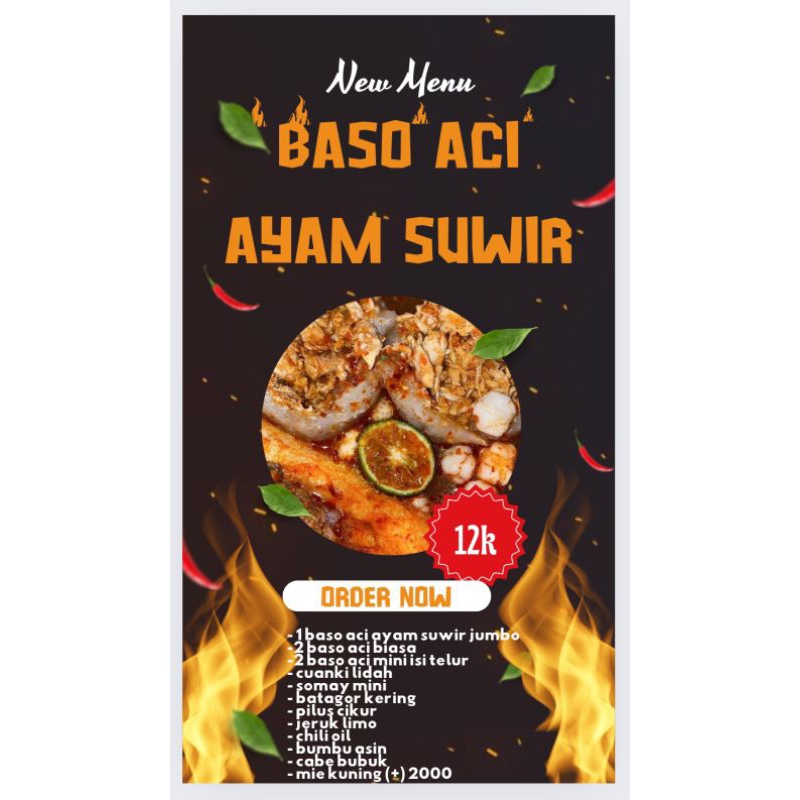 

Baso aci ayam suwir pedes