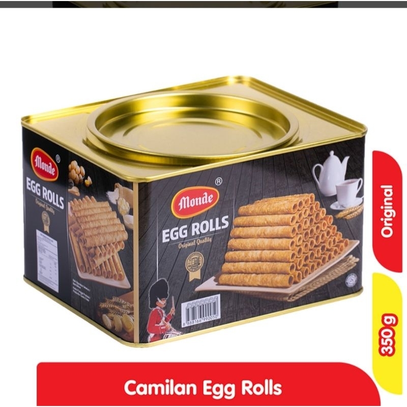 

jajanan lebaran Monde egg roll mini(perkaleng)