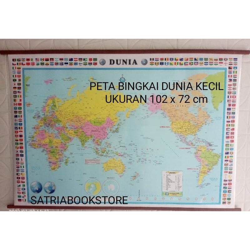 

PETA DUNIA BINGKAI UKURAN KECIL 102 x 72 cm