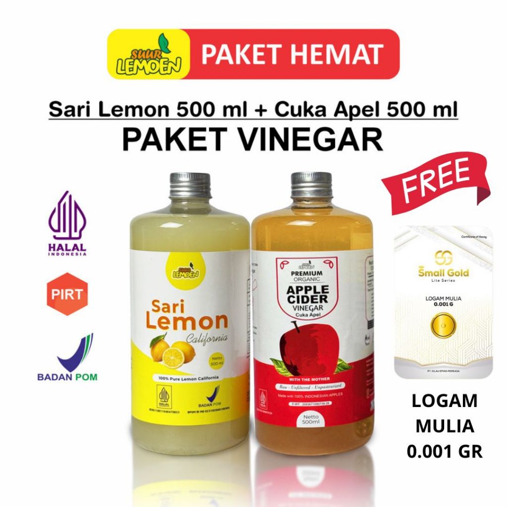 

Paket Diet Sehat Bundling Cuka Apel + Sari Lemon Murni By Suur Lemoen ID