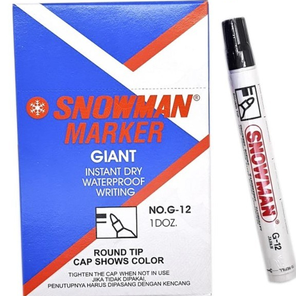 

TBMO (PACK) SPIDOL G-12 PERMANENT SNOWMAN HITAM