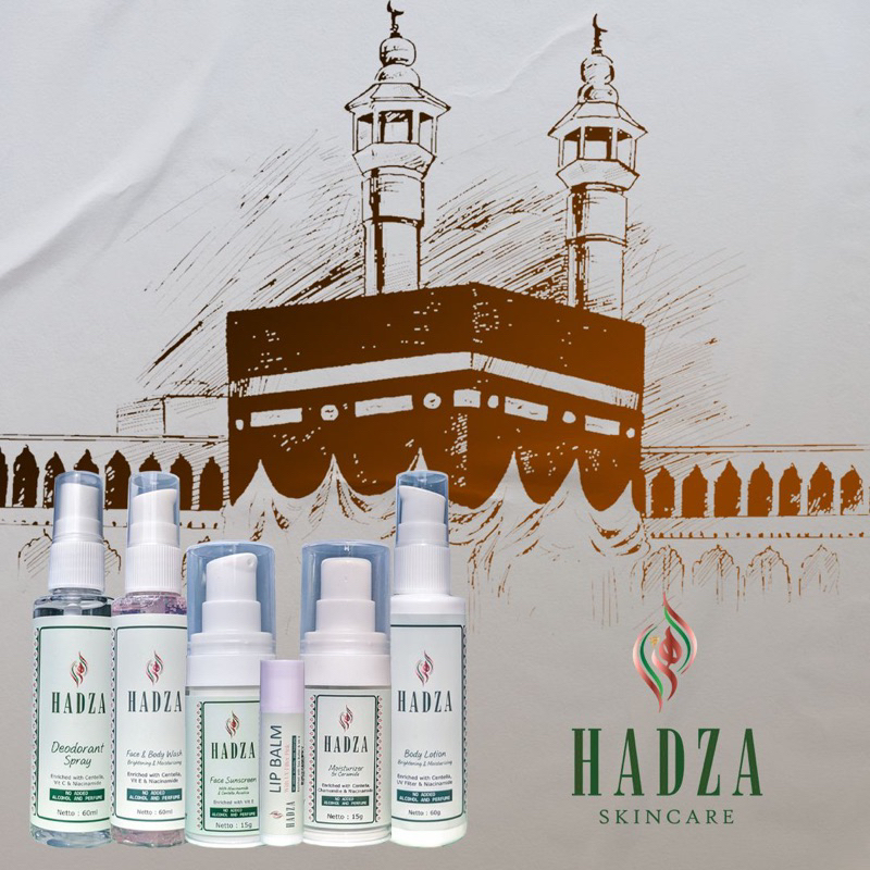 hadza Haramain Series (free Pouch) | Skincare Umrah dan Haji non Alkohol non Parfum | Wudhu Friendly