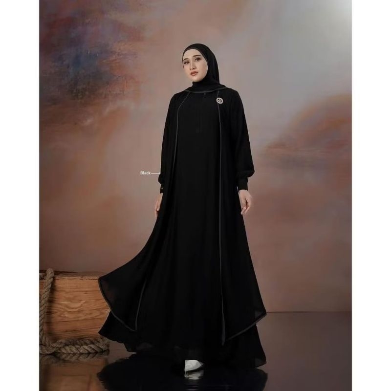 Firza - baju abaya kaftan arabian Free pashmina premium jumbo M L XL XXL/ gamis dress abaya ceruty b