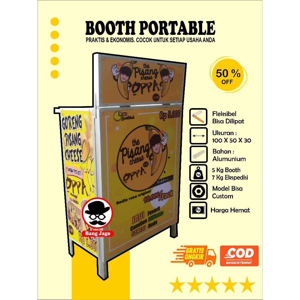 Booth Portable/ Booth Lipat/ Gerobak Lipat/ Gerobak/ Rombong/ Custom/ Dagang/ Gerobak Usaha/ Murah