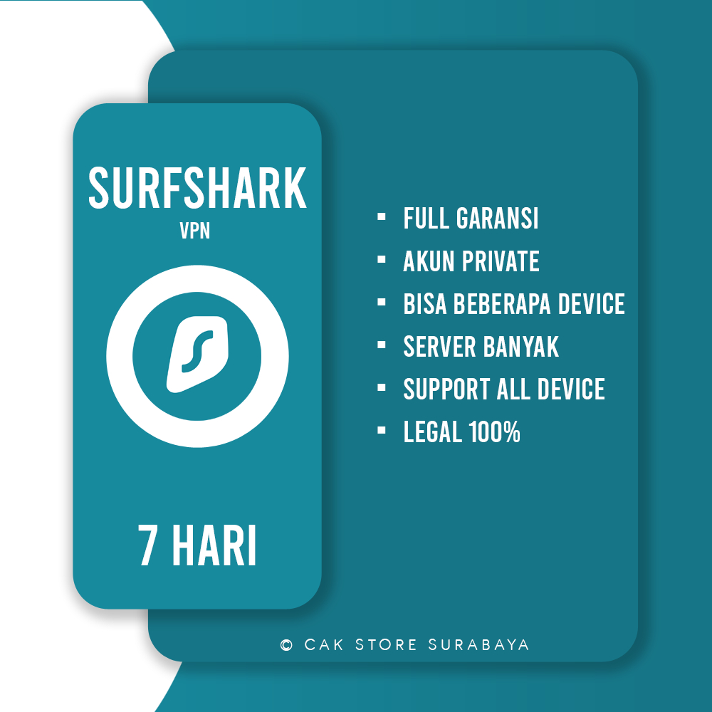 SURFSHARK VPN 2 BULAN TERMURAH FULL GARANSI