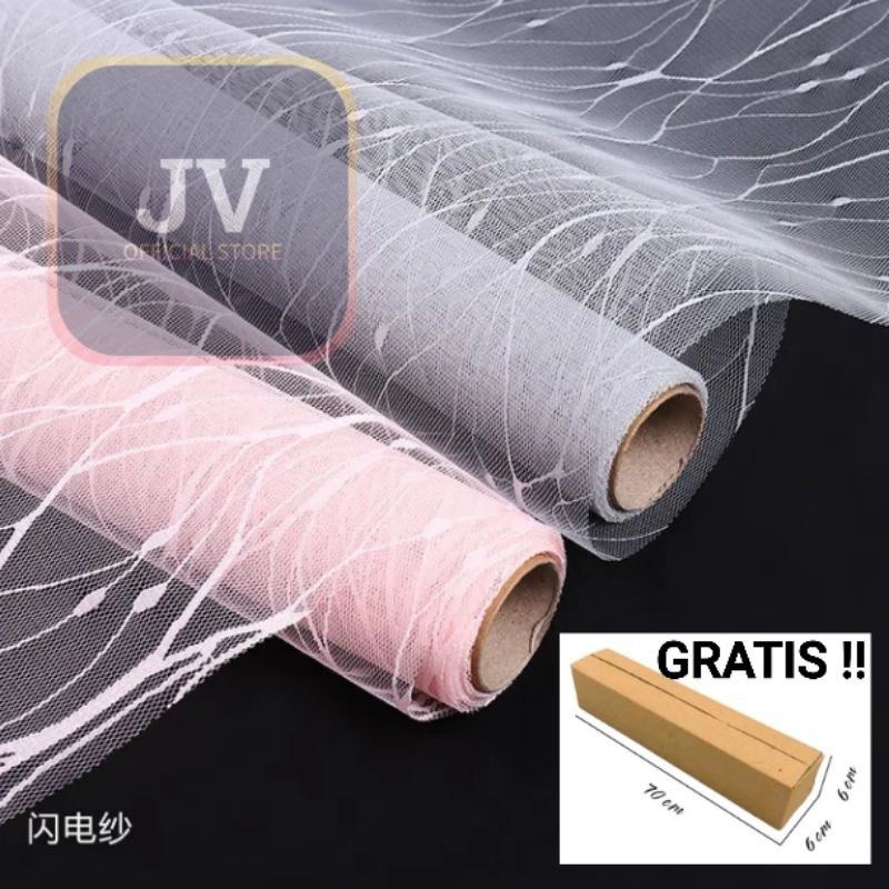 

(1 ROLL) Flower Mesh Lining Roll Impor Jaring Bergaris Buket Bunga & Hampers, Flower Wrapping Mesh Lining Paper Celophane Import, Free Packing Kardus !