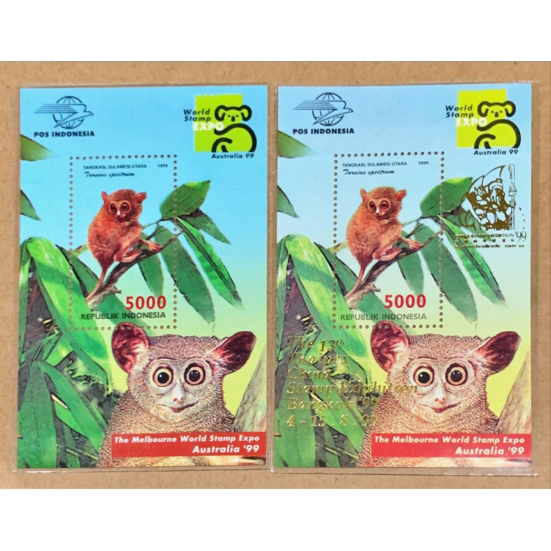 

PRANGKO INDONESIA 1999 2 SS AUSTRALIA STAMP EXHIBITION & THAIPEX CHINA STAMP EXHIBITION DENGAN CT MAS. MNH.