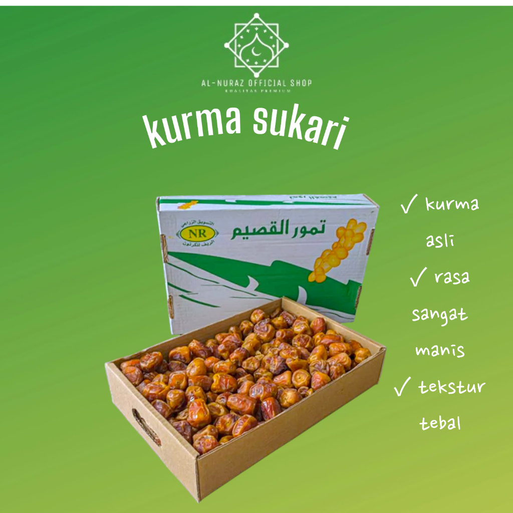 

Kurma Sukari Kurma Raja 1 kg Lembut Manis Legit Premium