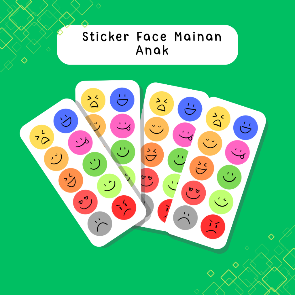 

idepintaranak - STIKER BULAT Sticker Face Smile Mainan Anak Ekspresi Smiley Deco Scrapbook Emoticon