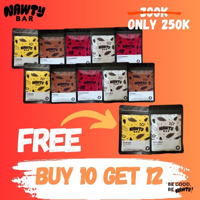 

NAWTY BAR BUY 10 GET 12