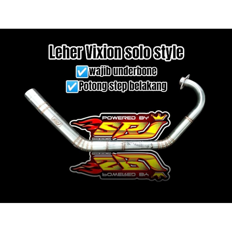(pipa depan 35/38 spek 200cc) leher header pipa knalpot srj racing 354 inlet 50mm Vixion new old nva