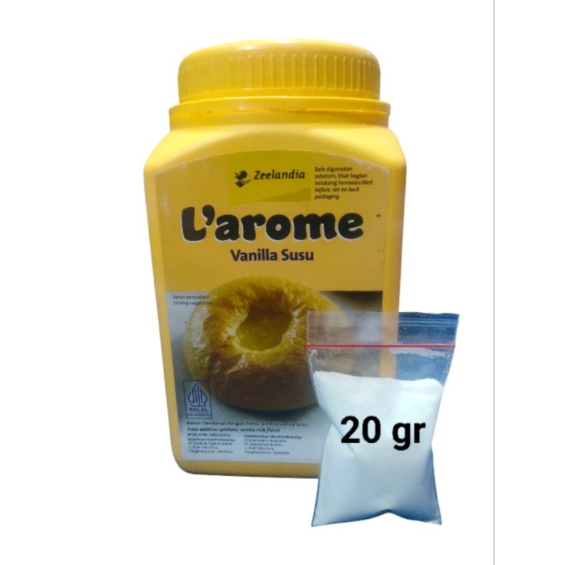 

Larome vanilla susu repack 20 gr kemasan plastik