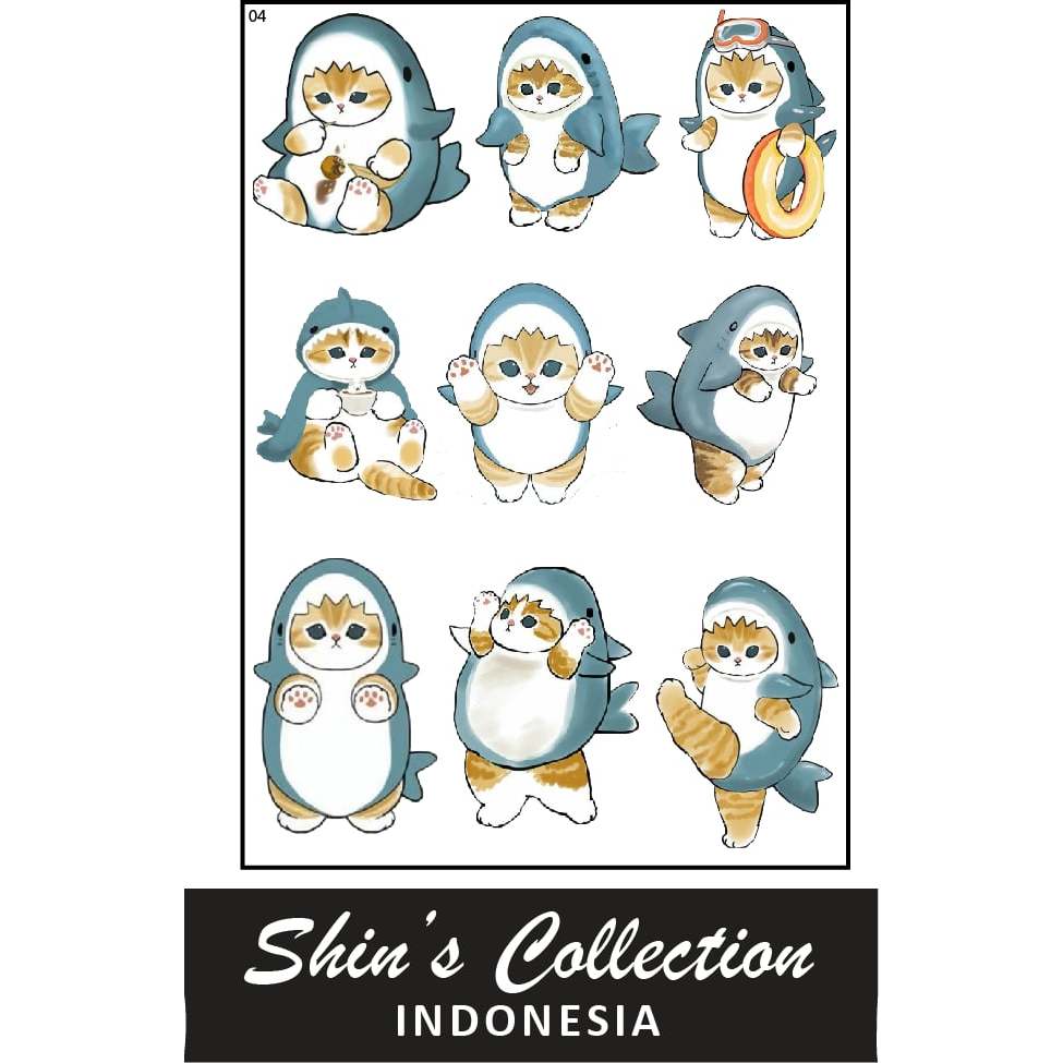 

Sticker stiker Cat cartoon Mofusand 1 pc