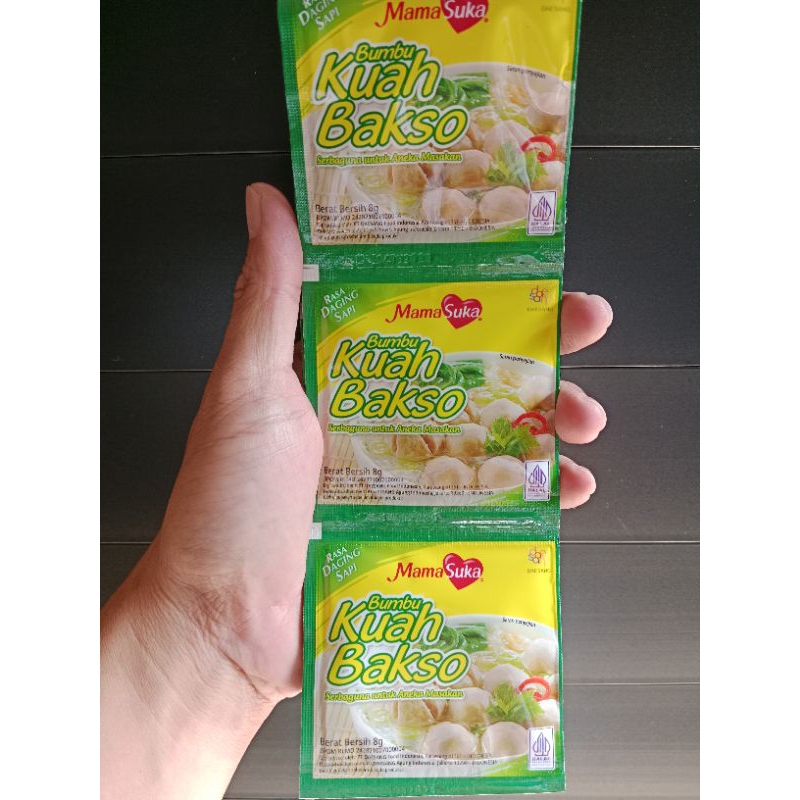 

Mama Suka Bumbu Kuah Bakso Rasa Daging Sapi 1 Renceng isi 12 Sachet