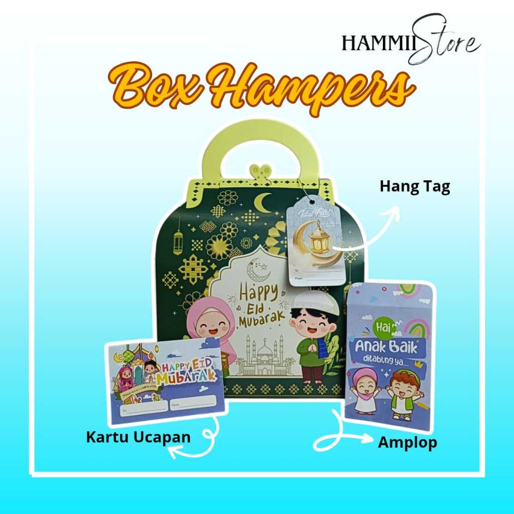 

- Box Parsel Lebaran Idul Fitri Bentuk Tas Lucu Bahan Kertas Tebal