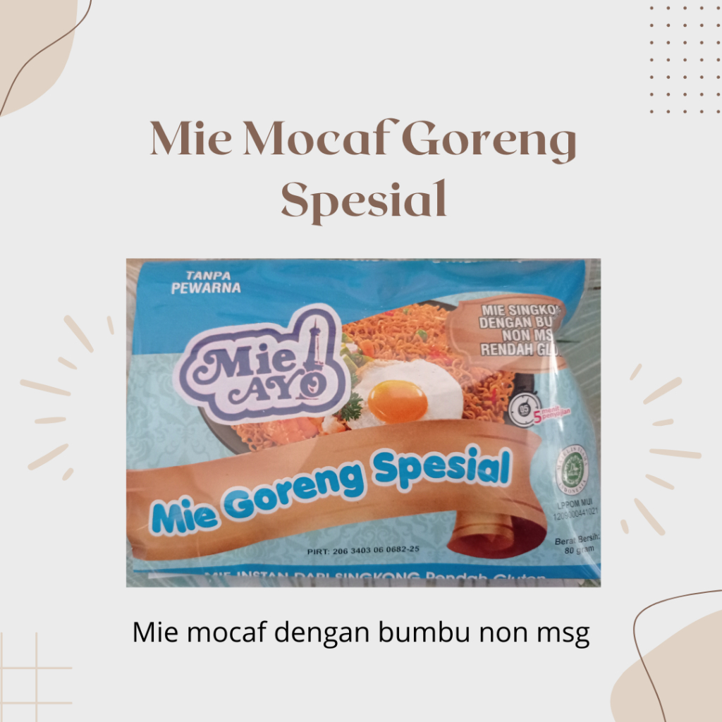 

Mie Mocaf Goreng Spesial Bumbu Non Msg Gluten Rendah
