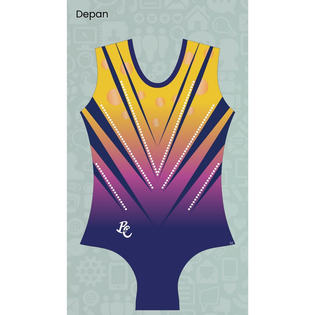Leotard Gymnastics Anak Line Yellow // Baju Gymnastics Anak // Baju Senam Artistik