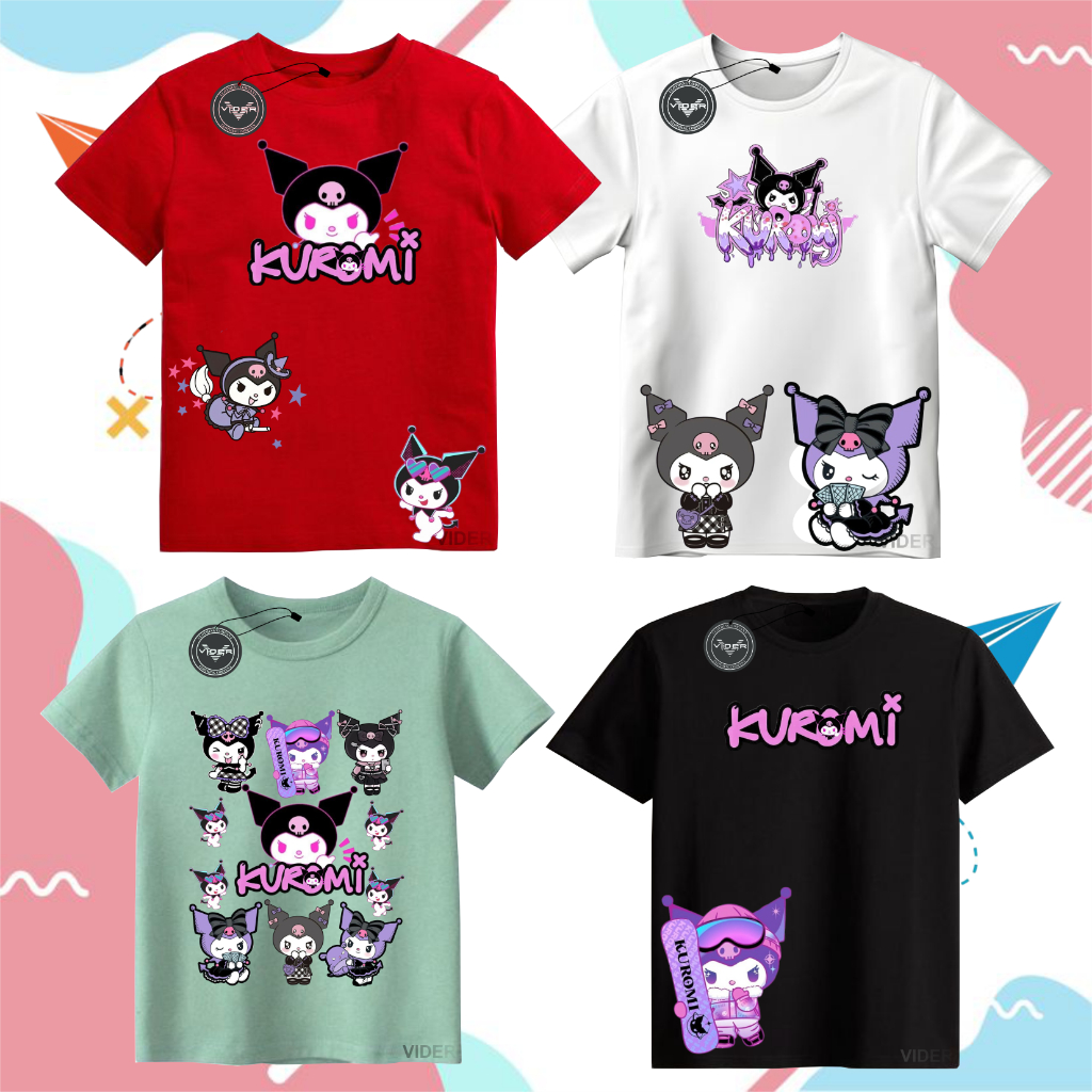 Kaos Anak Perempuan Karakter KUROMI Kaos Anak Distro Kuromi
