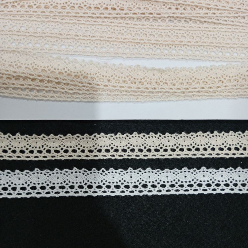 Renda rajut putih | renda rajut cream | renda gamis | renda murah | re