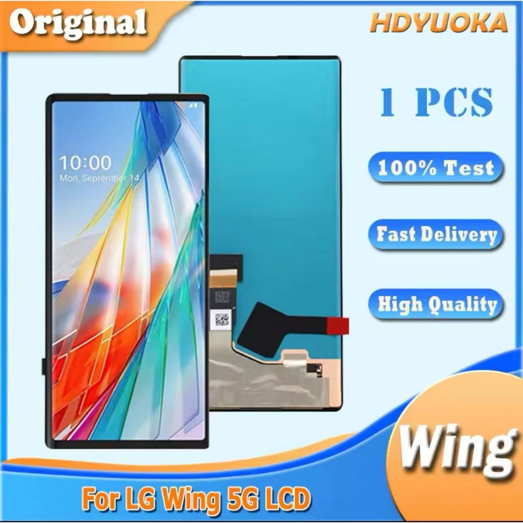 6.8" Original LCD For LG Wing 5G LCD Display Touch Screen For LG Wing LMF100N LM-F100N F100 Display 