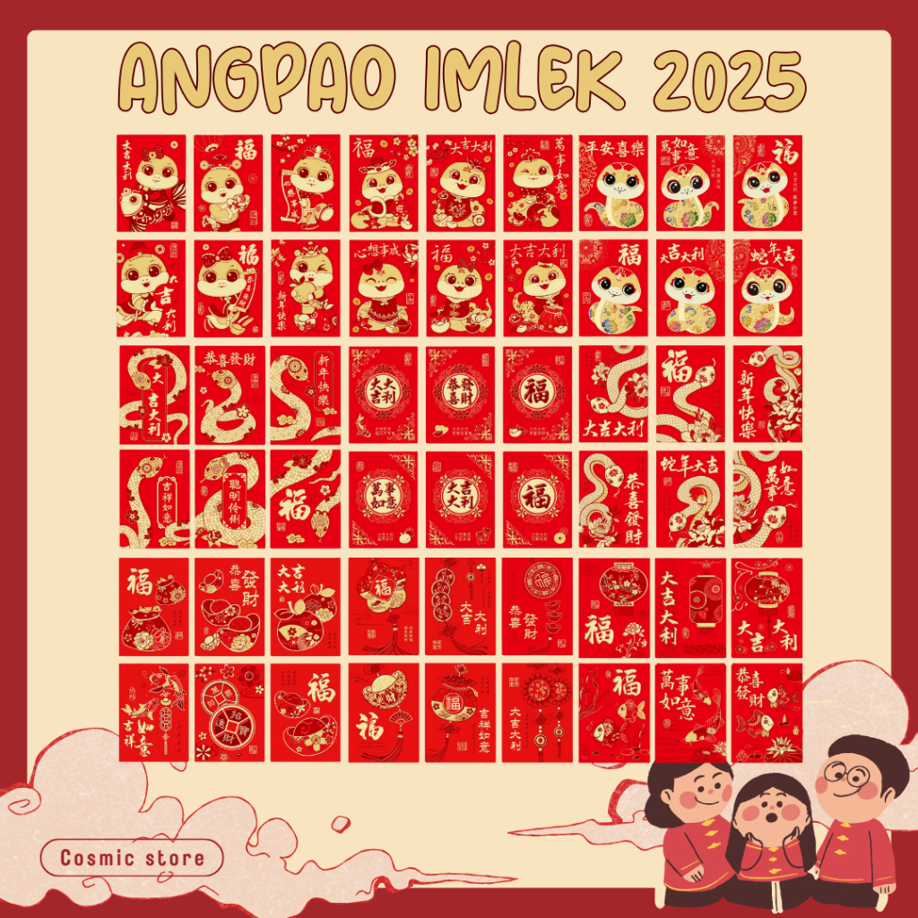 

Cosmic - ANGPAO IMLEK PENDEK 2025 ISI 6 LEMBAR/ANGPAO PENDEK/ANGPAO CIAGEK/ANGPAO MERAH/ANGPAO IMLEK TAHUN ULAR/ANGPAO 2025