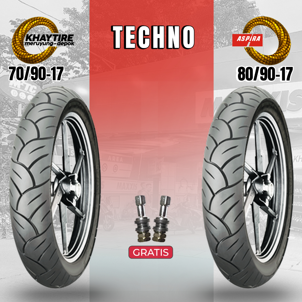Paket Ban Motor ASPIRA MAXIO TECHNO 70/90-17 + 80/90-17 Tubeless