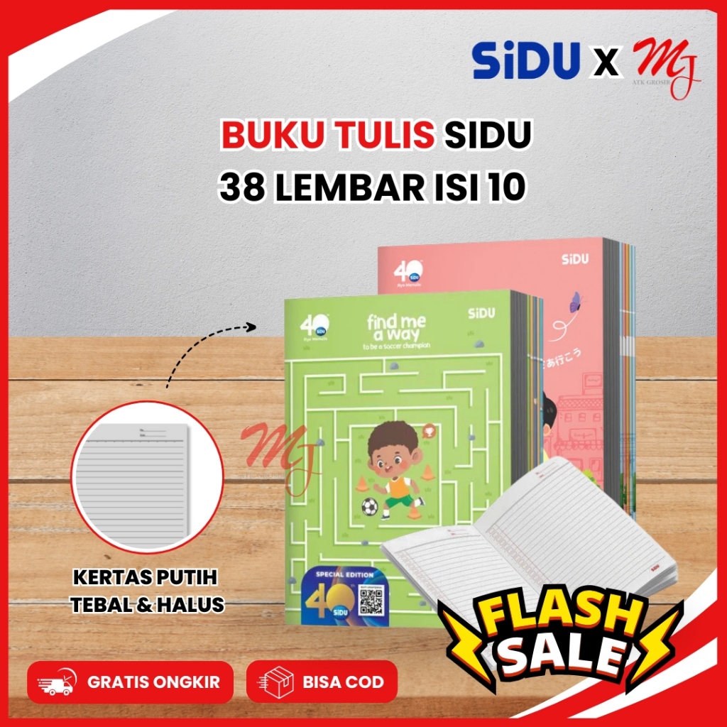 

(10 pcs) Buku Tulis Sidu 38 Lembar 1 Pack