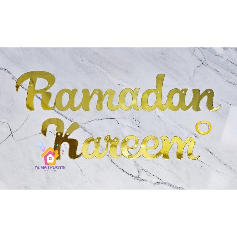 FLAG RAMADAN KAREEM CUTTING LASER kertas banner gantungan gantung hias kantor puasa lebaran ramadhan