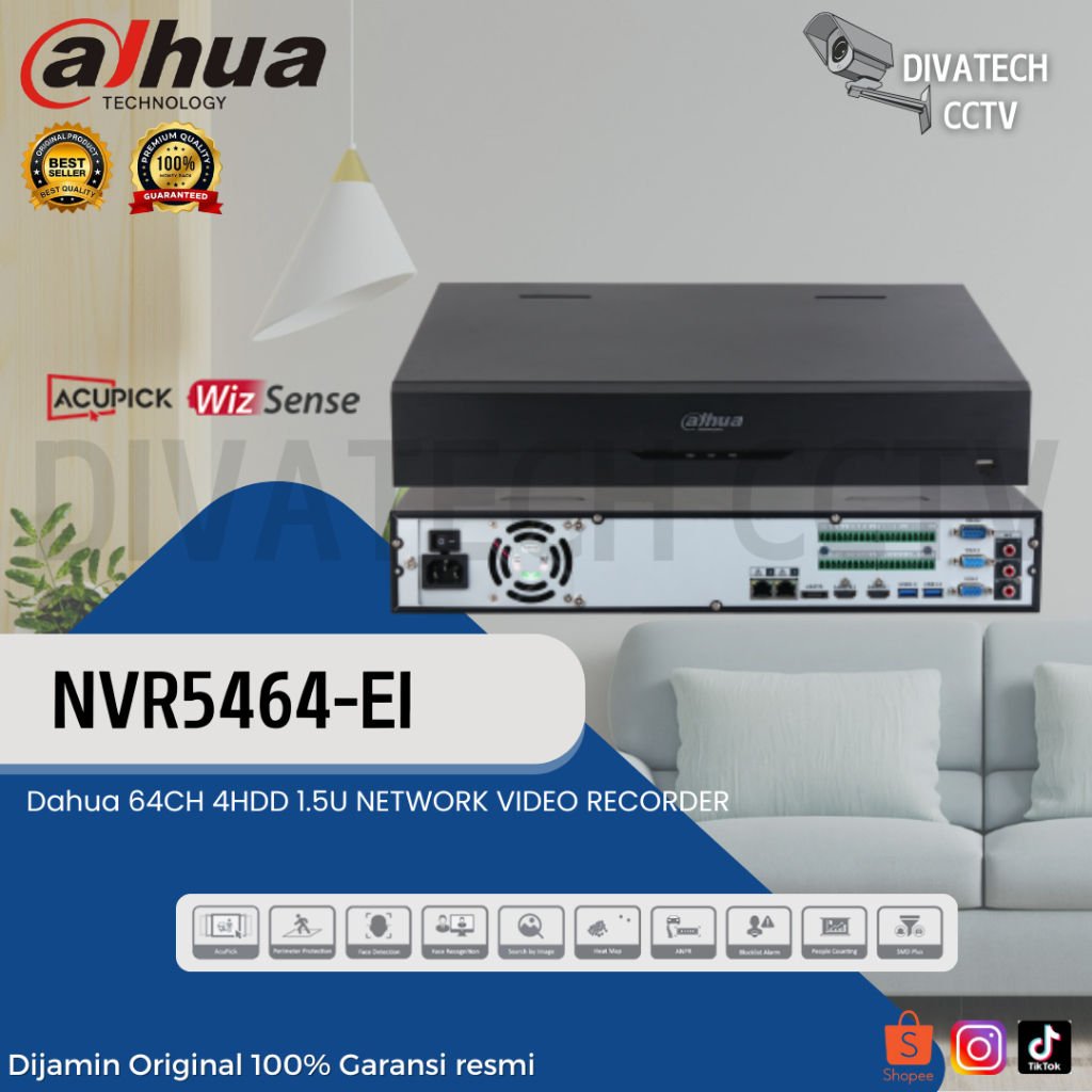 NVR DAHUA 64CH NVR-5464-EINVR DAHUA 8MP-4 SLOT HDD 4K BEST PRODUCT