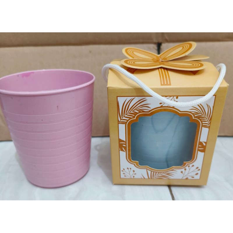 (ISI 50PCS) SOUVENIR PERNIKAHAN GELAS KEMASAN BOX HIPORI