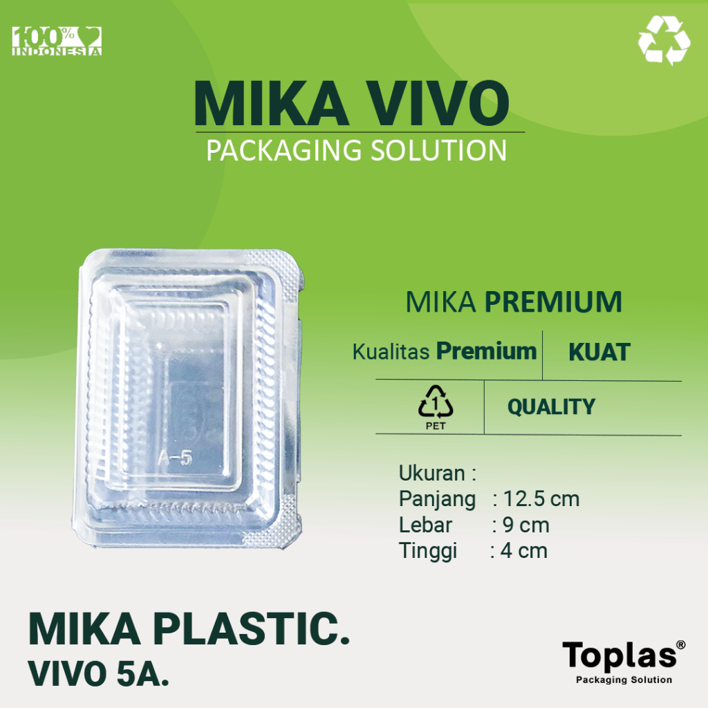 Mika VIVO 5A (100pcs)/ Mika Plastik Bening / Mika plastik kotak bening transparan
