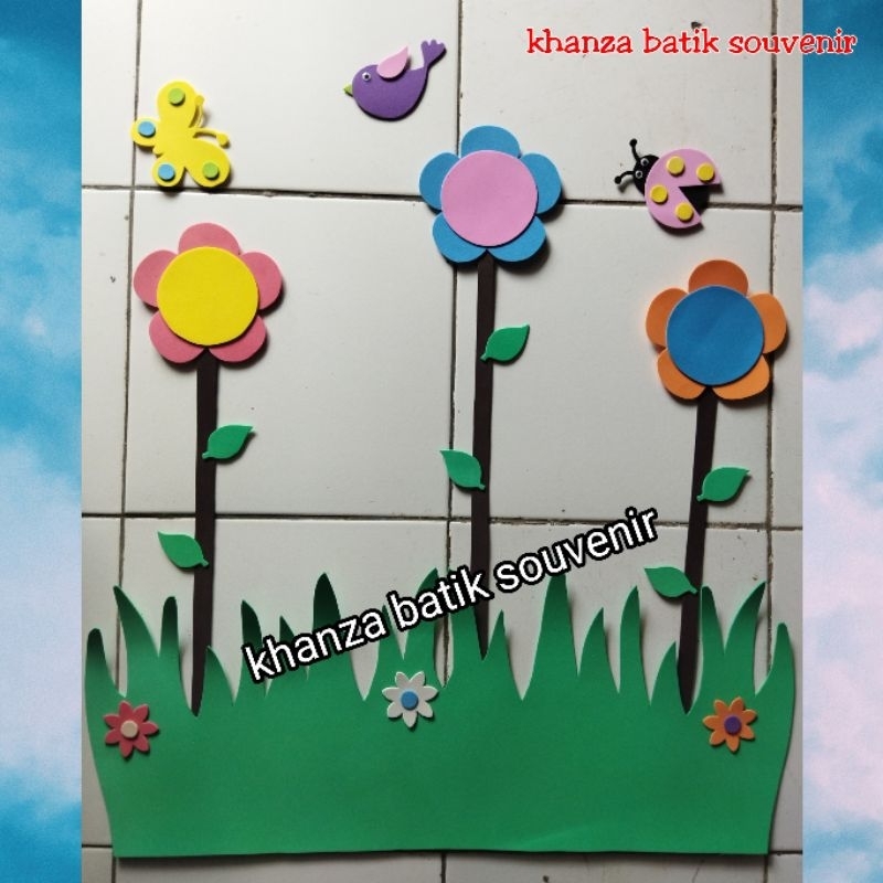 Hiasan dinding kelas TK/ PAUD Rumput, Bunga