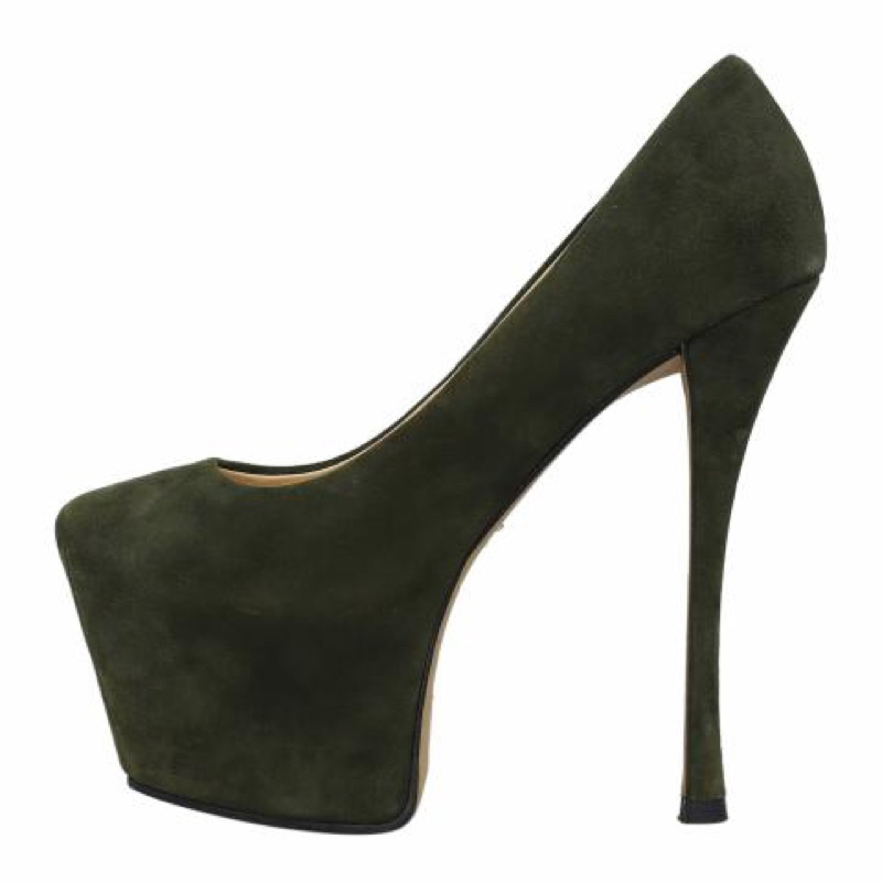 Preloved Giuseppe Zanotti Suede Pumps Green Heels